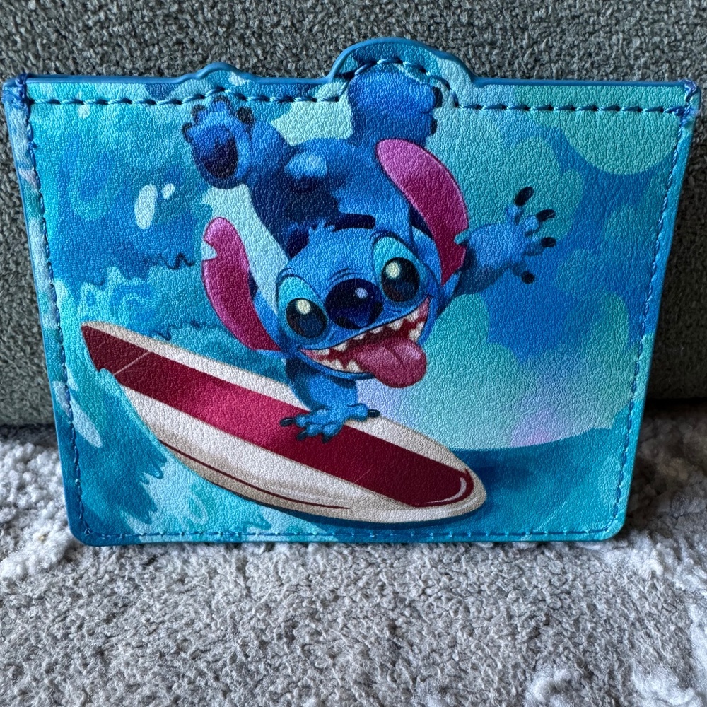Disney Loungefly - Stitch Surf Card Holder Wallet, New Without Tags